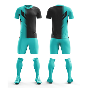 Uniforme de Fútbol Sublimado Transpirable para Equipos y Clubes en Azul |   Tallas para Hombres, Mujeres y Jóvenes, Precio Económico, Precio al por Mayor - Product Image 2
