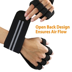 Guantes de Entrenamiento de Medio Dedo con Soporte para Muñeca, para Gimnasio, Fitness, Ciclismo, Levantamiento de Pesas, Pesca, Transpirables, de Spandex, Antideslizantes - Product Image 6