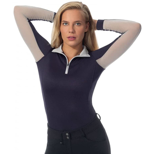 Camiseta de Compresión Ecuestre Casual para Mujer, de Manga Larga, para Competición, en Spandex/Poliéster, Transpirable y Antiarrugas - Product Image 4