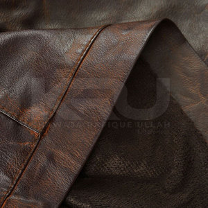 Modern Style <b>Men</b> <b>Leather</b> Winter Jacket Canvas Fabric Stand Breathable Windproof High Quality Soft Interior Comfortable Fit Front - Product Image 6