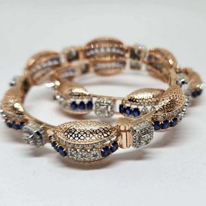 Brazalete de Lujo en Oro Rosa de 14K con Diamante Cultivado en Laboratorio de 10.80Ct y Piedra Azul, Certificado GH SI IGI, Joyería Fina al por Mayor OEM para Uso Diario - Product Image 2