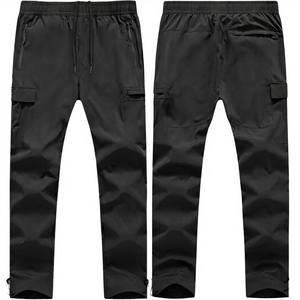 <b>Men's</b> Eco-Friendly Breathable Safari Style Lightweight Elastic Waist <b>Overalls</b> Multiple Pockets Quick Dry Polyester/Cotton Casual - Product Image 2