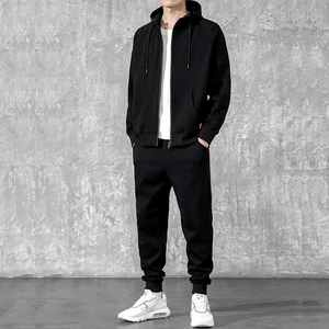 Chándal Deportivo de Invierno para Hombre, Transpirable, de Algodón Sólido, con Capucha y Cordón Ajustable, Ecológico, Ligero, para Gimnasio, Correr y Trotar - Product Image 3