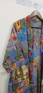 Kimono japonais pour femme en coton indien pur à 100 %, imprimé à la main, tissu de coton de bonne qualité, imprimé singe. - Product Image 3