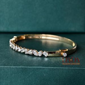 Statement Multi Shape Diamond <b>Bracelet</b> for Women Lab Grown Diamond Designer Jewelry Wedding Anniversary Present - Product Image 4