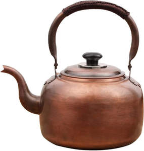 Copper <b>kettle</b> traditional cookware enhancing flavor of <b>tea</b> coffee beverages through authentic boiling methods daily home use - Product Image 3