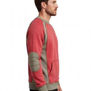 เสื้อสเวตเชิ้ตคอกลมผู้ชาย สีตามสั่ง แขนเสื้อแบบแร็กแลน ดีไซน์แบบต่อผ้า ทรงปกติ สวมใส่สบายๆ สำหรับฤดูใบไม้ร่วง ผลิตจากผ้าฝ้ายเฟรนช์เทอร์รี่ 100% - Product Image 4