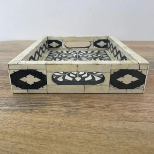 Plateau Feng Shui de Luxe Fait Main Écologique avec Incrustations en Os – Design Décoratif Élégant, Qualité Supérieure pour la Maison et la Cuisine (Idéal pour Servir) - Product Image 1