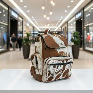 Handmade Hair On Leather Backpack Cowhide Fur School <b>Bag</b> Luxury Travel Backpack for Women Men Stylish Durable <b>Bag</b> LHBP-0056 - Product Image 4
