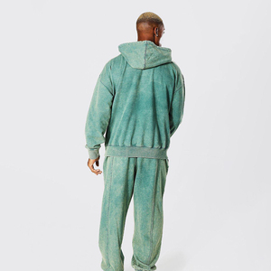 Sudadera con Capucha para Hombre, Color Verde Lavado, Corte Regular, Manga Regular, Diseño Casual con Bolsillos, 100% Algodón, para Otoño - Product Image 3