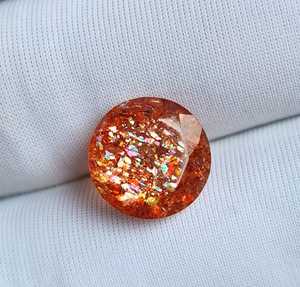 Pierres précieuses Aligemstones de haute qualité certifiées IGI, SUNSTONE naturel, multi-cristaux, couleurs rouge orangé, lustrées, pierres brutes pour la fabrication de bijoux - Product Image 1
