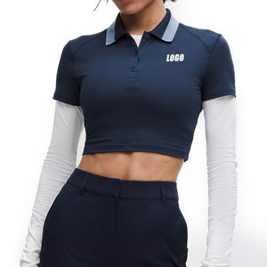 Polo ajustado de piqué para mujer, personalizado, transpirable, elástico, de secado rápido, para golf y tenis. - Product Image 1