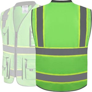 Chaleco de Seguridad de Trabajo de Alta Visibilidad ANSI Clase 2, Resistente, con Logotipo Personalizado, Múltiples Bolsillos, Reflectante, 2026 - Product Image 6
