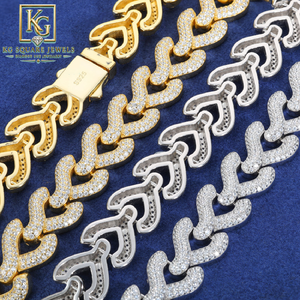 Collar de eslabones cubanos retorcidos de Miami con moissanita, cadena de plata de ley 925 en color oro, joyería para hombre - Product Image 3