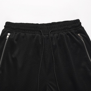 Wholesale High Quality Breathable Men's Basketball Gym Sport Drawstring Nets Mesh Shorts With Zipper Pockets - Product Image 5
