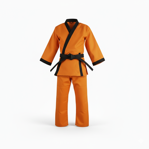 Nueva Llegada: Uniformes de BJJ Naranja para Adultos, Unisex, Poliéster/Algodón, Duraderos, Transpirables, Ligeros, Corte Regular, Cinturón Negro - Product Image 3