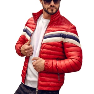 2023 à la mode respirant OEM en gros personnalisé hommes XL doudoune tissu léger couleur bloc conception décontracté à capuche hiver mode - Product Image 1