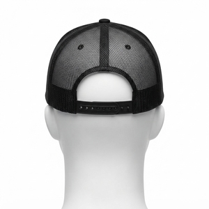 Men's <b>Black</b> Trucker Cap Custom Embroidered Logo Mesh Back Baseball Hat Adjustable Streetwear Outdoor - Product Image 4
