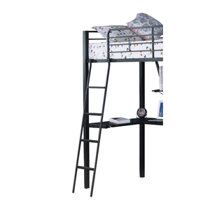 Letto a soppalco singolo per bambini Senon con scrivania, finitura argento e nero - Product Image 2