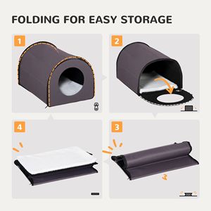 Cuccia Riscaldata Portatile per Gatti da Esterno, Marrone, Rialzata, Impermeabile, Isolante, Sicura, per Mantenere l'Animale Caldo e Asciutto - Product Image 5