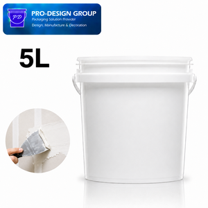 5L Plastic <b>Putty</b> Bucket with Lid and Handle for Wall <b>Putty</b> and Construction Compound Packaging, Leak-Proof Heavy Duty Pail, ISO - Product Image 1