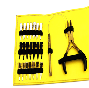 Kit d'outils pour extensions de cheveux, pinces d'installation de micro-anneaux en métal, clips et fil pour l'application et le retrait d'extensions de cheveux - Product Image 1