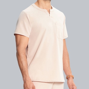 Ensemble de blouses et pantalons de sport Tropic Edge imprimés blancs avec fermeture éclair, tenue médicale unisexe en polyester anti-grippes pour professionnels de la santé - Product Image 3