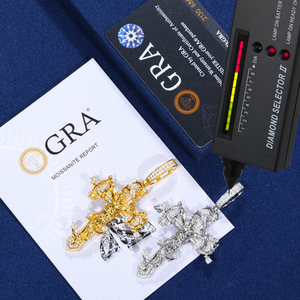 Pendentif Croix de Jésus Iced Out en Moissanite Diamant Argent 925 Style Hip Hop Religieux - Product Image 3