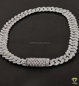 Full Iced Hip Hop Cuban Chain <b>Necklace</b> VVS Moissanite Diamond in 925 Sterling Silver Luxury <b>Statement</b> Jewelry for Men Women - Product Image 1
