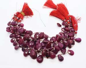 Natural <b>Ruby</b> Corundum Pear Shape Faceted Beads 11-14 MM <b>Ruby</b> Gemstone Beads <b>Ruby</b> Pear Shape Beads For Jewelry Making Supplies - Product Image 1