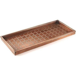 Bandeja rectangular grande de metal galvanizado martillado a mano, estilo vintage, para botas y zapatos, organizador para la entrada del hogar. - Product Image 4