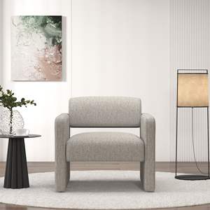 Divano a righe Beige singolo con braccioli comodi 30.9 \ "x30.51 \" x30.11 \ "per sala da pranzo camera da letto soggiorno Reception - Product Image 3