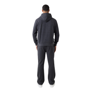 Ensemble de survêtement à capuche pour homme avec pantalon large, coupe décontractée, ourlet ouvert, style streetwear décontracté, vente en gros, ensembles de vêtements deux pièces personnalisés OEM - Product Image 2