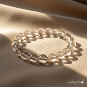 Handmade AAA Clear Quartz Round Bead Bracelet – Polished Gemstone Stretch Bracelet for <b>Men</b> & Women - Product Image 2