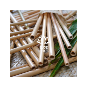 <b>Bamboo</b> Drinking <b>Straws</b> 10 Inch Classic Style Biodegradable Eco Friendly Reusable with Cleaning Brush Set Bulk Wholesale - Product Image 6