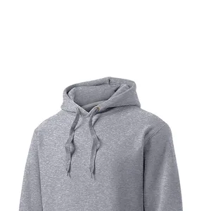 Men's Gray Hooded Sweatshirt Regular Fit Solid Colour Casual Fleece <b>Hoodie</b> With Front Pocket Autumn Wear 2027 - Product Image 4