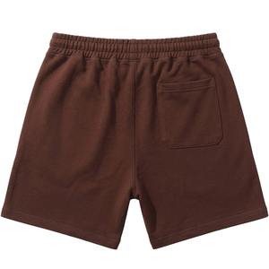 Short en molleton 100 % coton pour homme, style streetwear sportif, séchage rapide, haute qualité, motif uni effet délavé, taille élastique - Product Image 2