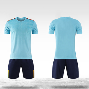 Maillot de football bleu clair pour homme avec impression du nom du joueur, sublimation, évacuation de l'humidité, manches courtes, short marine 2027, football américain - Product Image 1