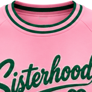 <b>Pink</b> Women Sisterhood Knitted Rib Crewneck Sweatshirt Heart Graphic Pullover <b>Long</b> <b>Sleeve</b> Casual Sorority Style <b>Top</b> Custom - Product Image 6