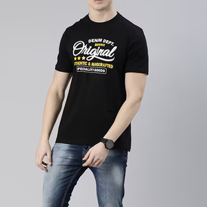 Camiseta de algodón 100% orgánico al por mayor, cuello redondo, manga corta, logotipo personalizado, tela ligera tejida para hombre - Product Image 5