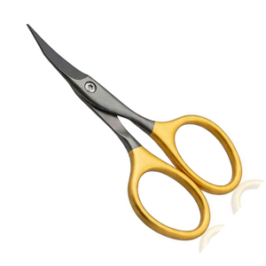 Ciseaux à cuticules en acier inoxydable à faible MOQ, avec manche doré et étui en cuir PU, portables, pour manucure et coupe-ongles, OEM – Vente chaude - Product Image 5