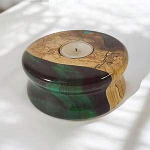 Portavelas de Resina y Madera Hecho a Mano para Velas de Té, Decoración de Hogar de Lujo, Soporte de Velas de Resina y Madera, Lámpara de Té Creativa de Madera y Epoxi - Product Image 4