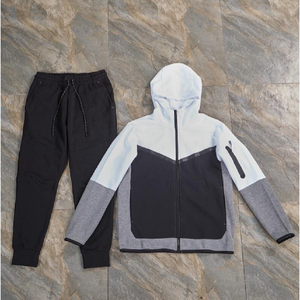 Ensemble sweat à capuche et pantalon pour homme, double fermeture éclair, coton, vêtements de sport techniques, nouvelle collection 2026 - Product Image 3