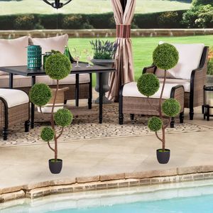 2025 High Quality 150cm <b>Artificial</b> Boxwood Topiary Ball <b>Tree</b> Green Indoor/<b>Outdoor</b> Spiral Decoration 1pcs/set - Product Image 6
