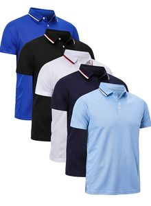 เสื้อเชิ้ตผู้ชายสีกรมท่า ผ้าฟลีซ แขนสั้น ถักลายพิมพ์แบบรีดร้อน ทรงปกติ สีพื้น ดีไซน์กระดุม ผ้าฝ้าย 100% - Product Image 2