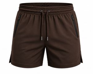 Pantalones Cortos Deportivos Casuales para Hombre, Blancos, de Secado Rápido, Antiarrugas, Ecológicos, Transpirables, con Cordón Ajustable, Cintura Media, Logotipo Frontal - Product Image 3