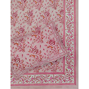 Sábana Plana de Algodón con Estampado Geométrico a Mano, Color Rosa, 200 Hilos, Transpirable, para Uso Doméstico, Hotelero y de Lujo, para Cama Doble - Product Image 1