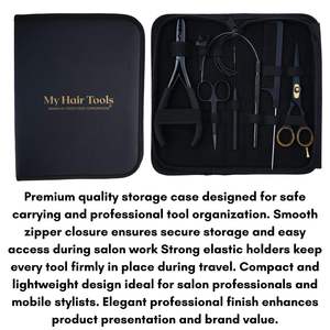 Kit d'outils pour extensions capillaires en acier inoxydable : Pince à sertir pour micro-perles, Coupe-keratine, Pince pour extensions à bandes, Outils à boucles pour cheveux - Product Image 2