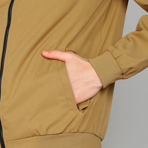 Blouson bomber pour homme, couleur unie, fermeture éclair, vêtement décontracté pour l'automne, coupe-vent, matière polyester, col rabattable - Product Image 4