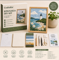 Kit DIY pour débutants Kinusaiga, kit de loisirs créatifs en tissu, projet DIY pour débutants, activité créative relaxante pour adultes, textile